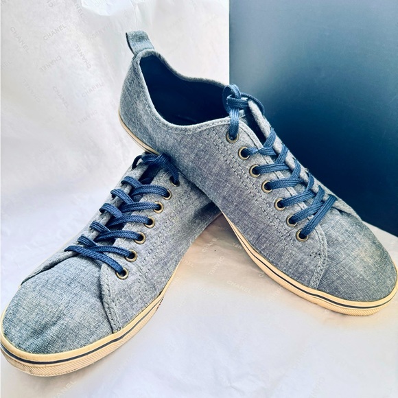 H&M cotton gray blue men shoes ,👟 very beautiful and comfortable 👌 - Picture 6 of 9